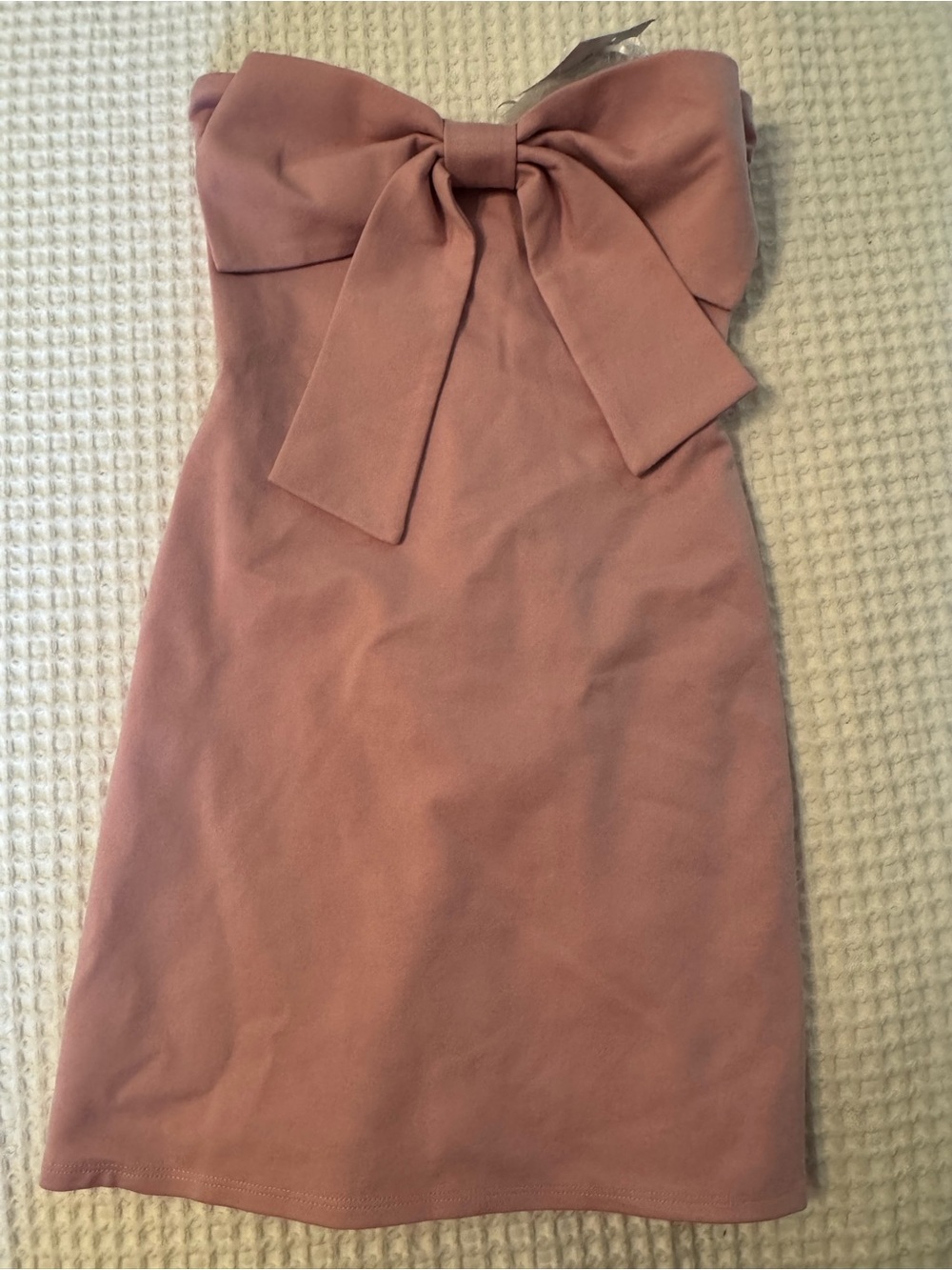 Katie J NYC Strapless Bow-Front Dress in Dusty Rose